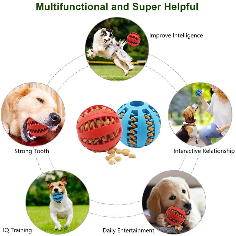 1pc Interactive Rubber Chew Toy for Small Dogs: Durable & Tooth-Cleaning Ball for Puppy Playtime