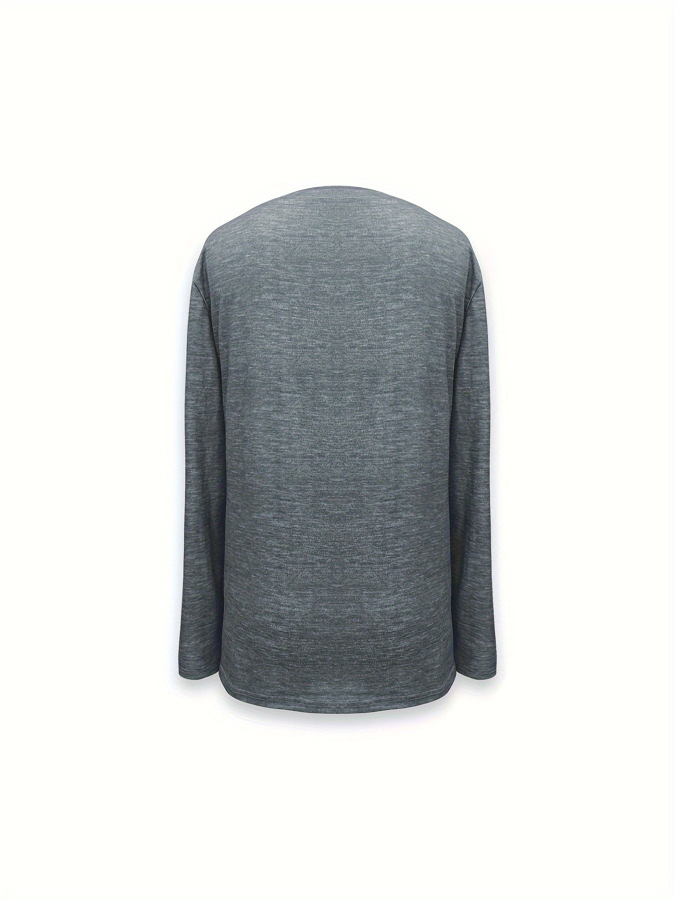 Dog & Paw Print T-shirt, Casual Long Sleeve Top For Spring & Fall, Women's Clothing