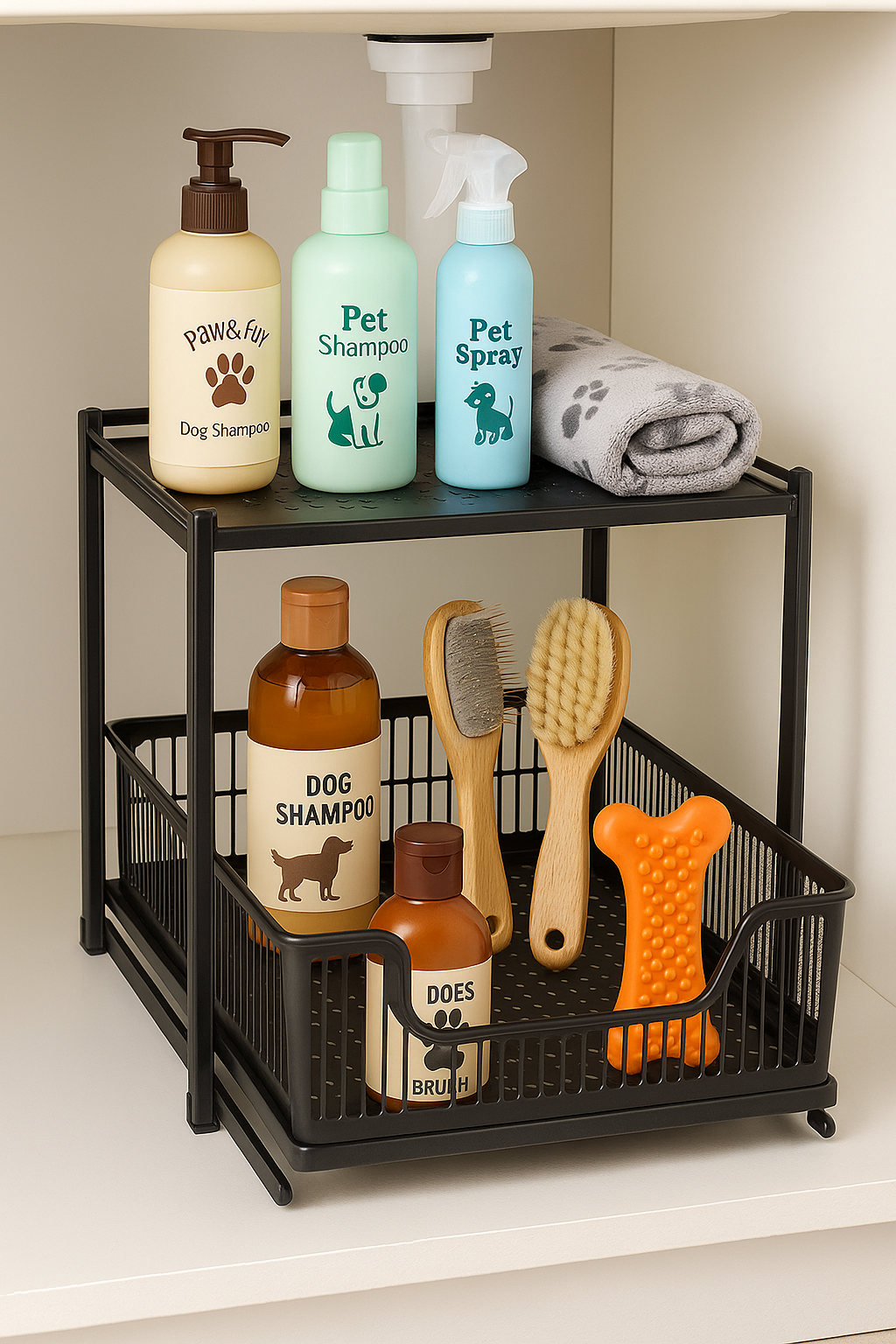 Dog Grooming Under Sink Organizer 🧼🐩🪥
