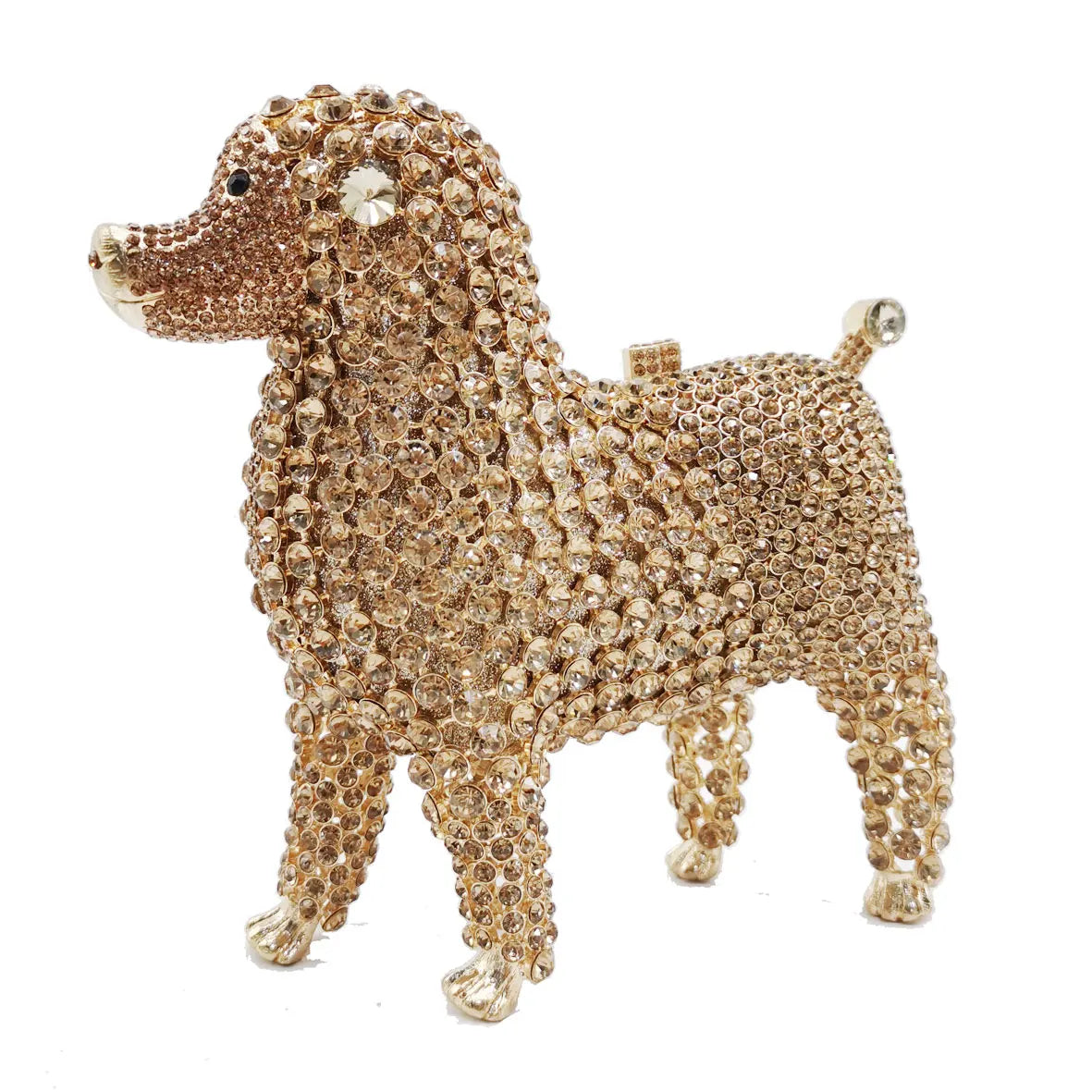 Luxury poodles Designer Animal Crystal Clutch Evening Bags Lovely Golden Dog Wedding Purse Women Party Purse Day Clutches SM97