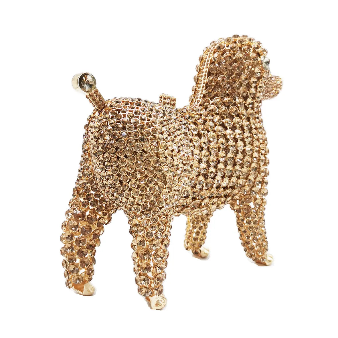 Luxury poodles Designer Animal Crystal Clutch Evening Bags Lovely Golden Dog Wedding Purse Women Party Purse Day Clutches SM97