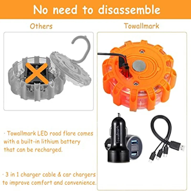 3Pk Emergency Road Flares 🌟 Be Visible, Be Safe