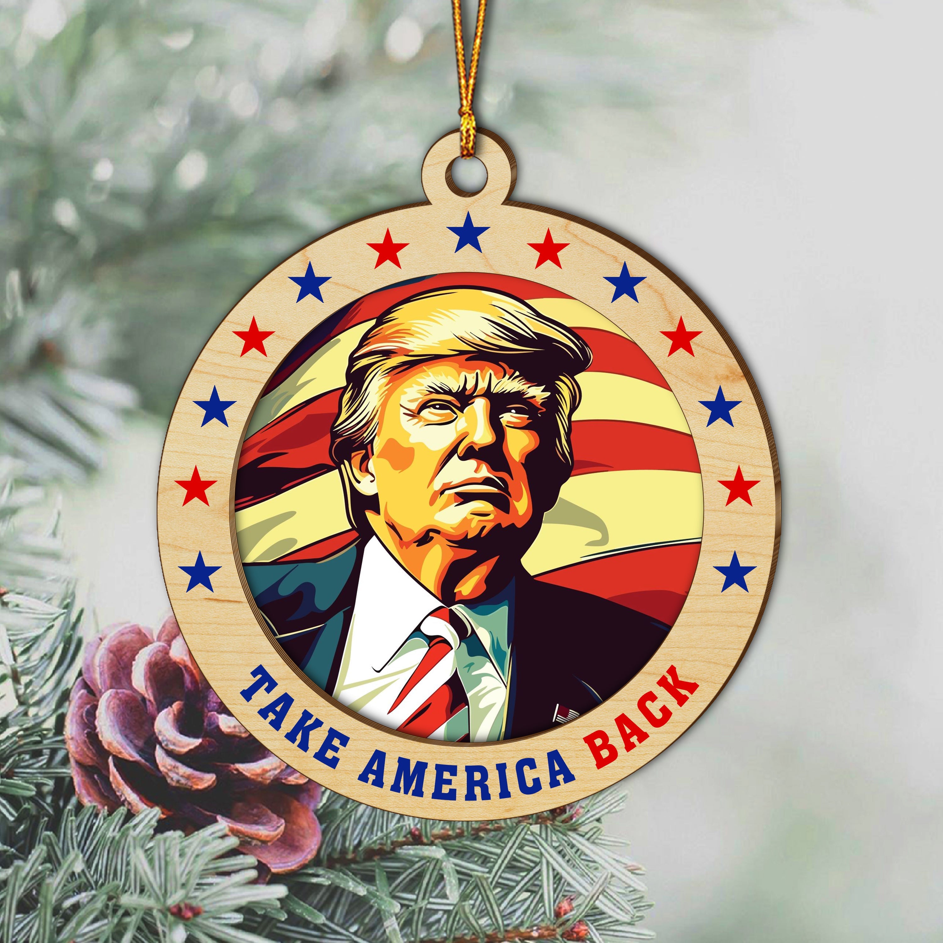 I'm Voting For The Felon Trump 2024 Wood Ornament TH10 62991