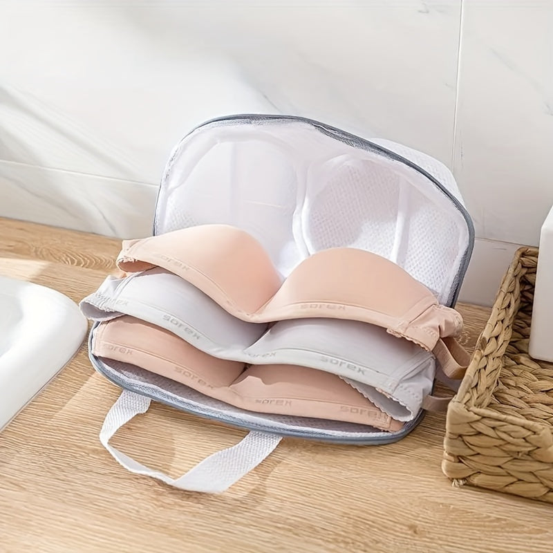 2/3pcs Bra Washing Bags, Laundry Bag, Large Bra Wash Guard Bags For Washing Machine, Fits All Cups, Anti-Deformation Bra Wash Bags, Underwear Bags For Washing (Grey, Blue)