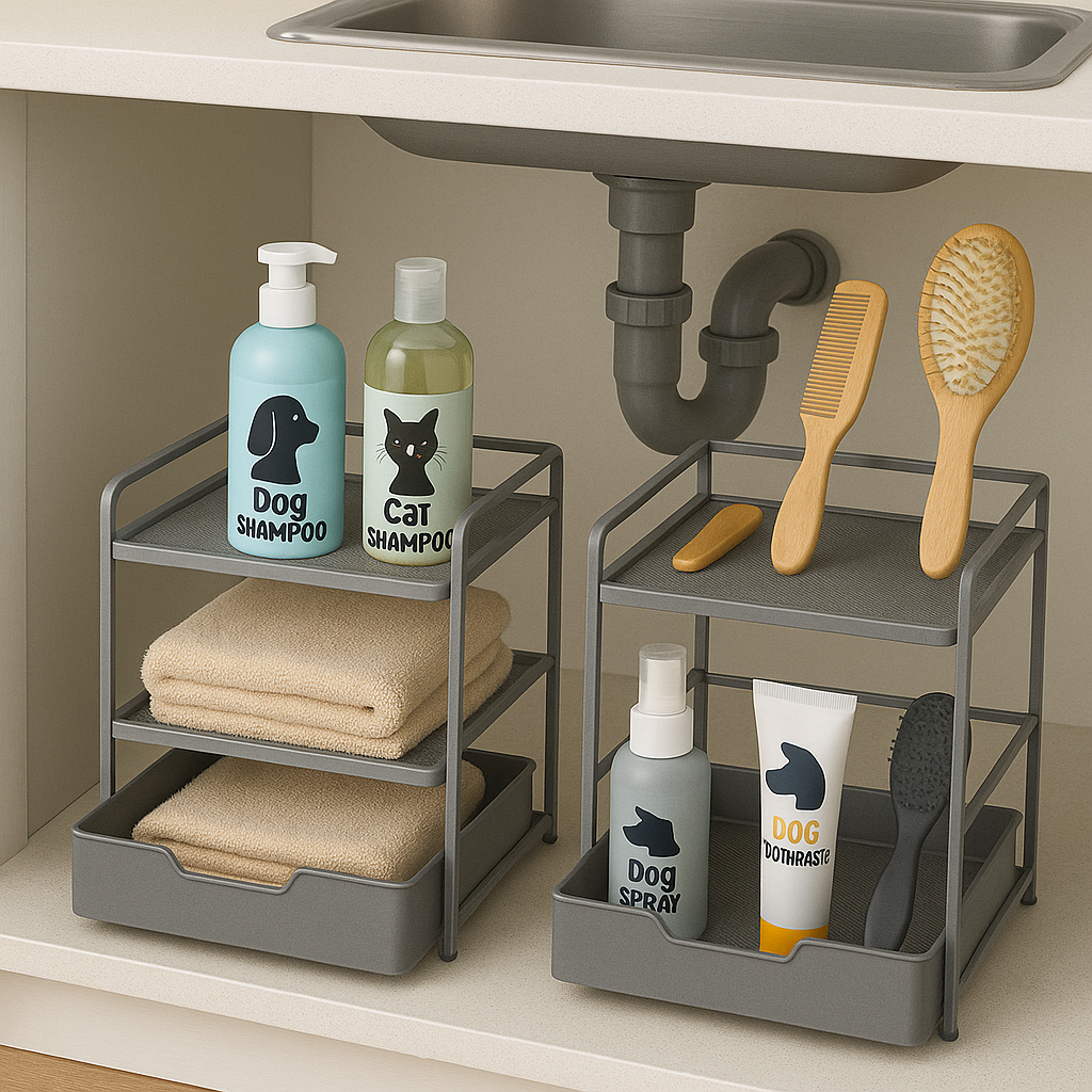 Dog Grooming Under Sink Organizer 🧼🐩🪥