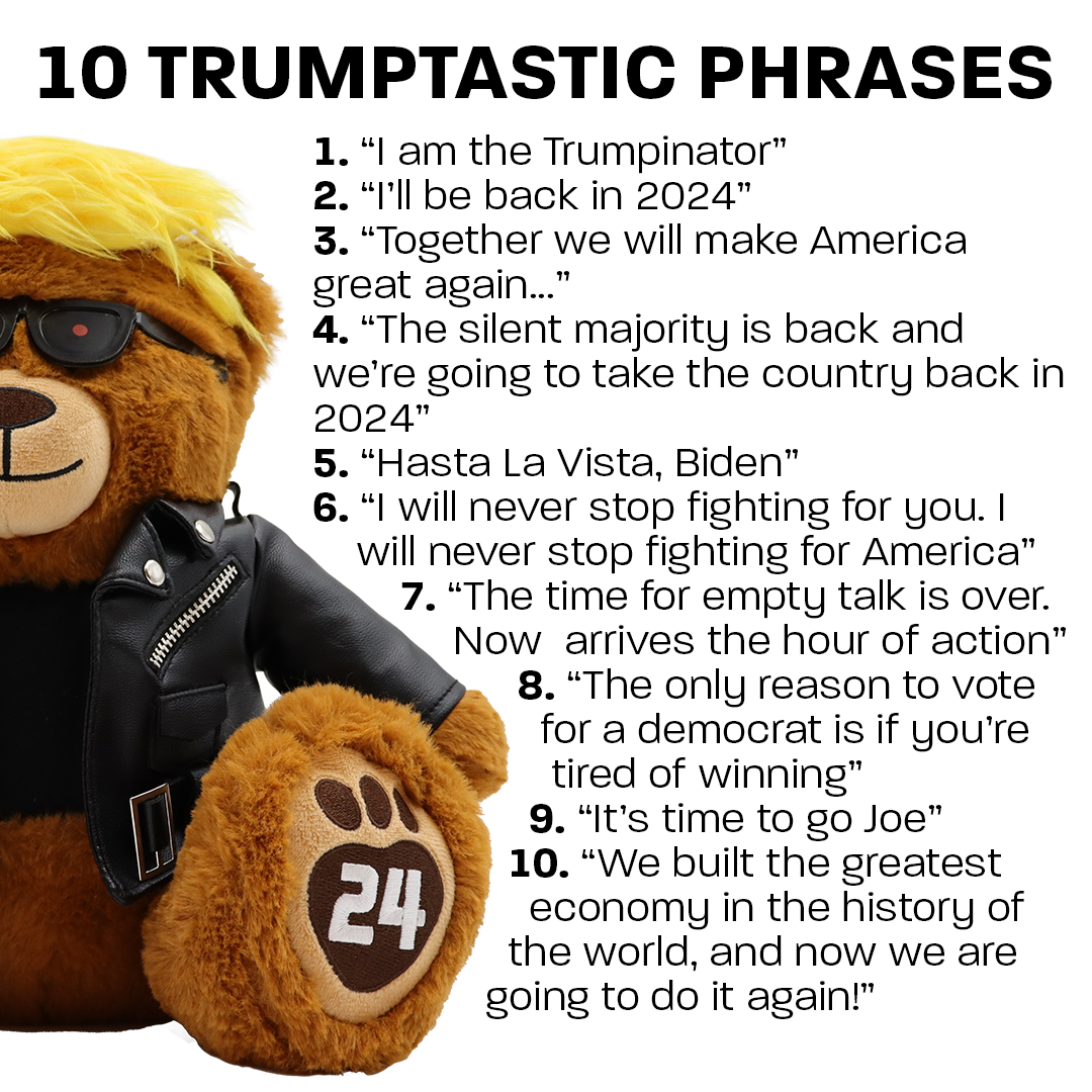 Talking Trumpinator Teddy Bear - Says 10 Phrases (Pre-Order Expected to Ship in October)